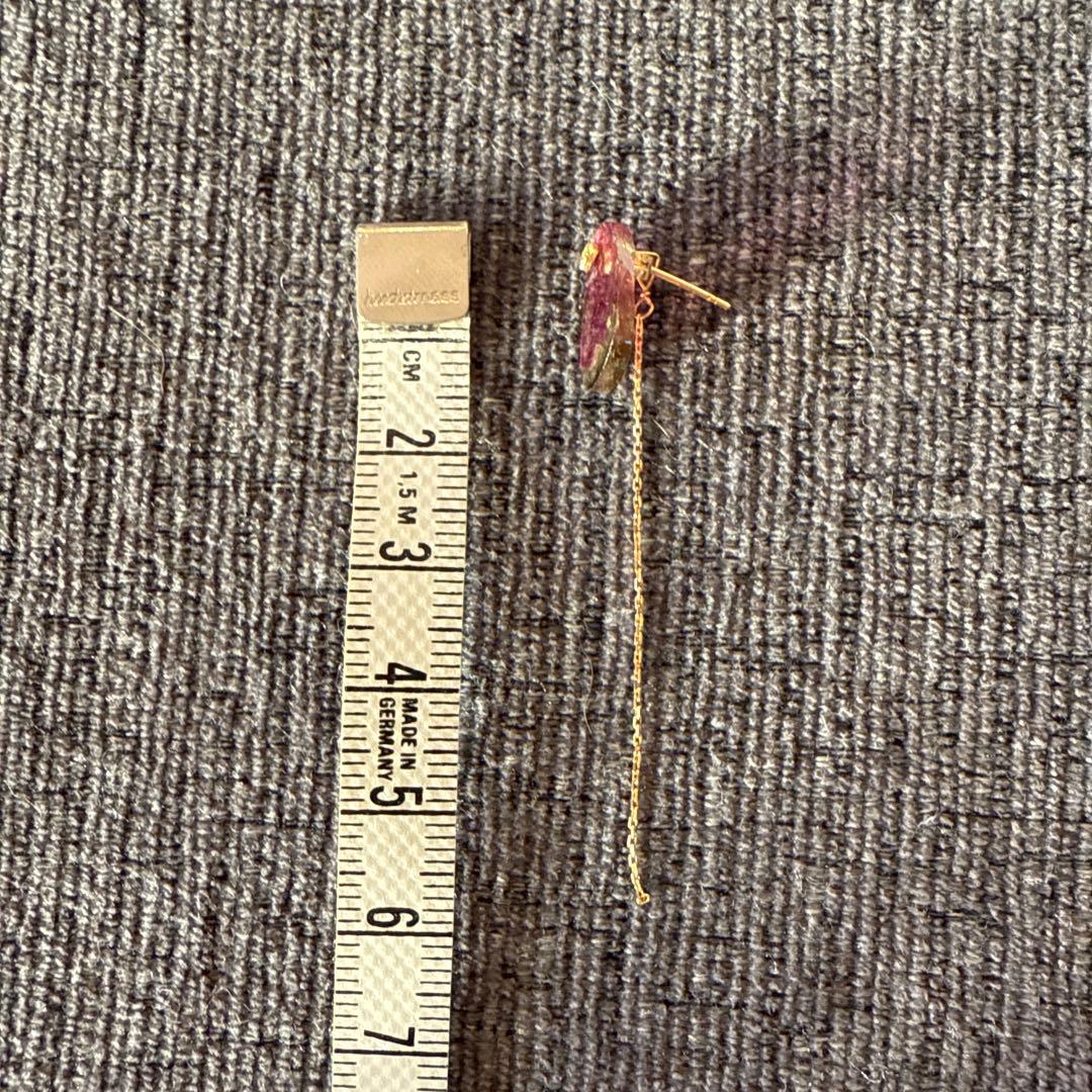 monaka jewellery 天然石ウォーターメロントルマリン ピアス片耳