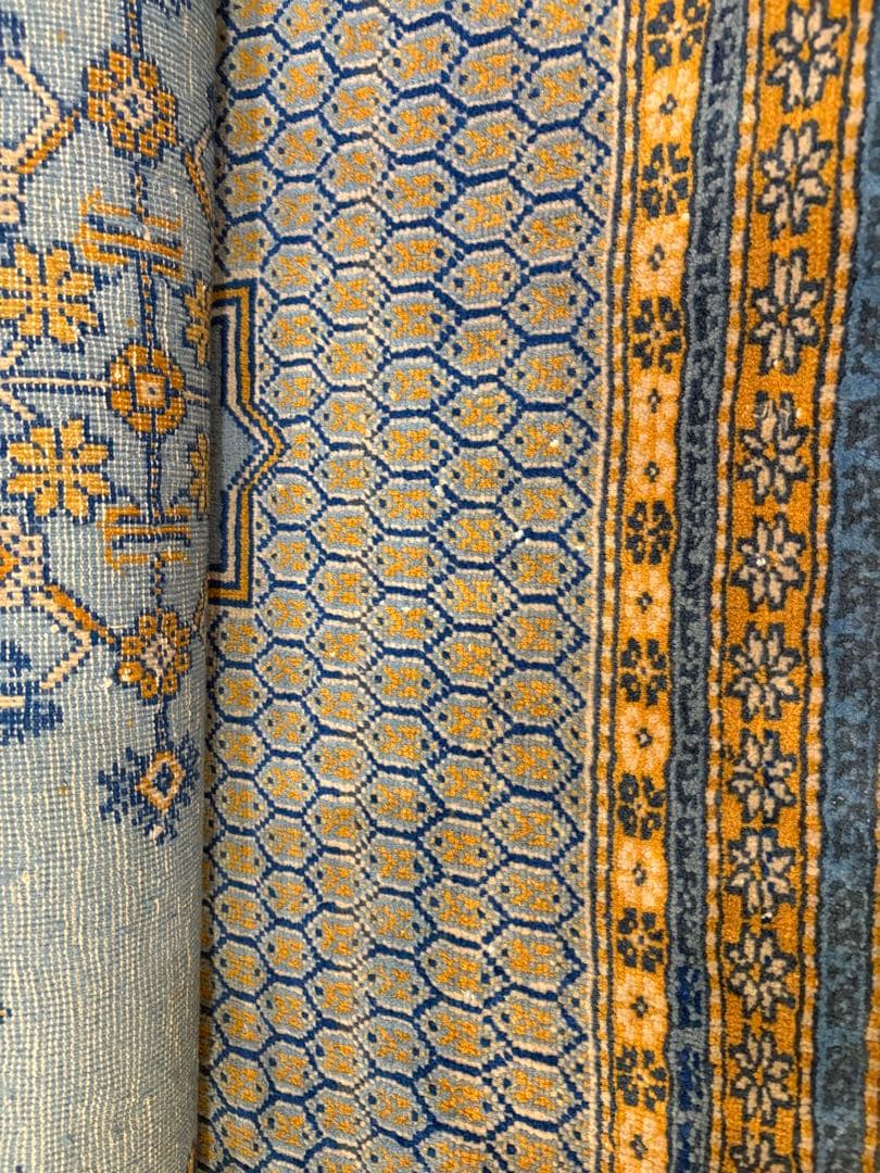 Sawachi モロッコ産 手織り絨毯 大判 3mx2m ラグ ターコイズ