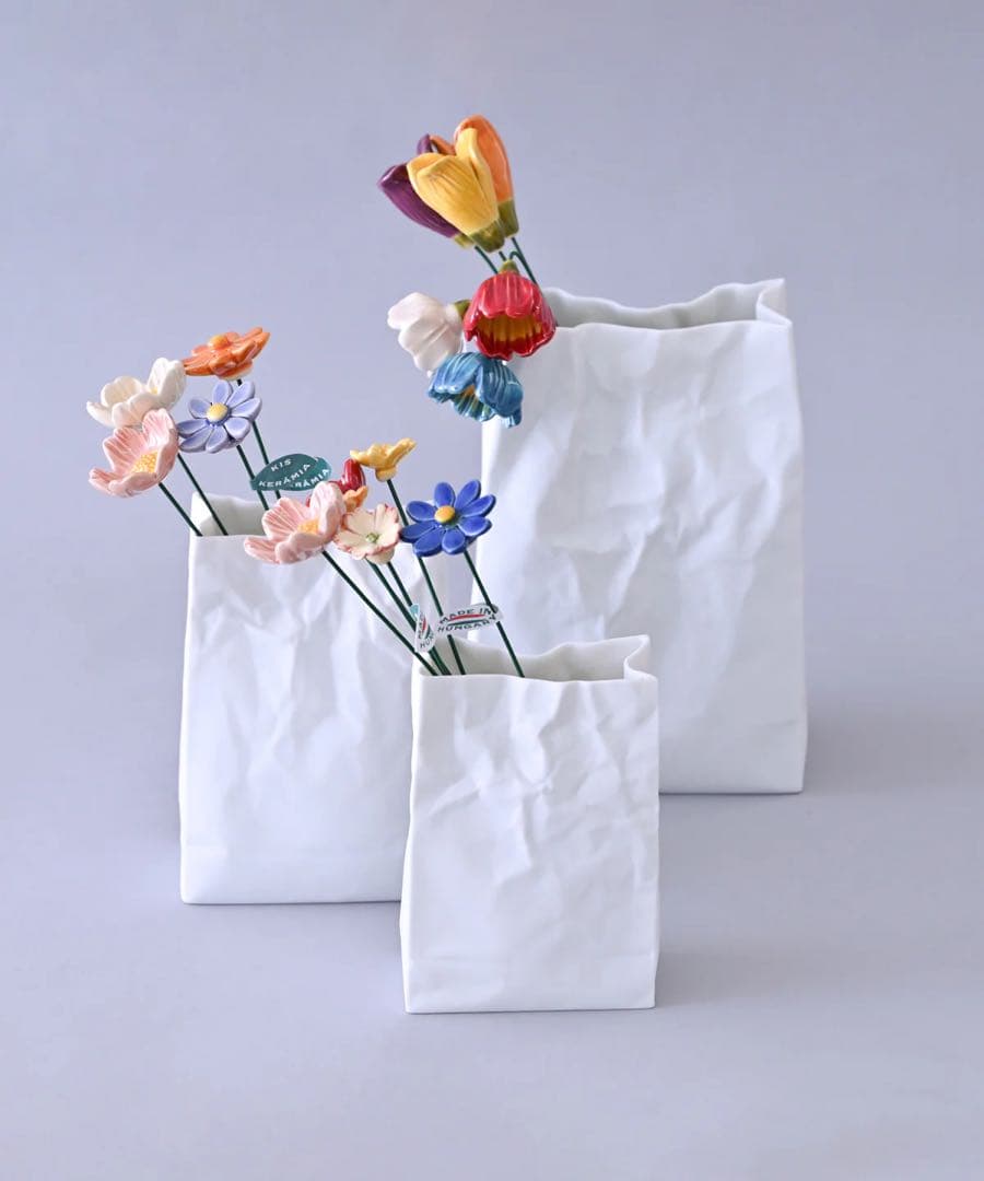 ニュークリンクルスーパーバッグ× kis keramia陶器の花