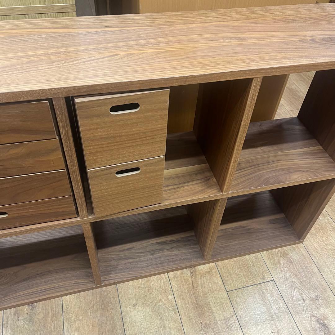 無印良品スタッキングシェルフ　ウォールナット材　➕引き出し4段2点セット