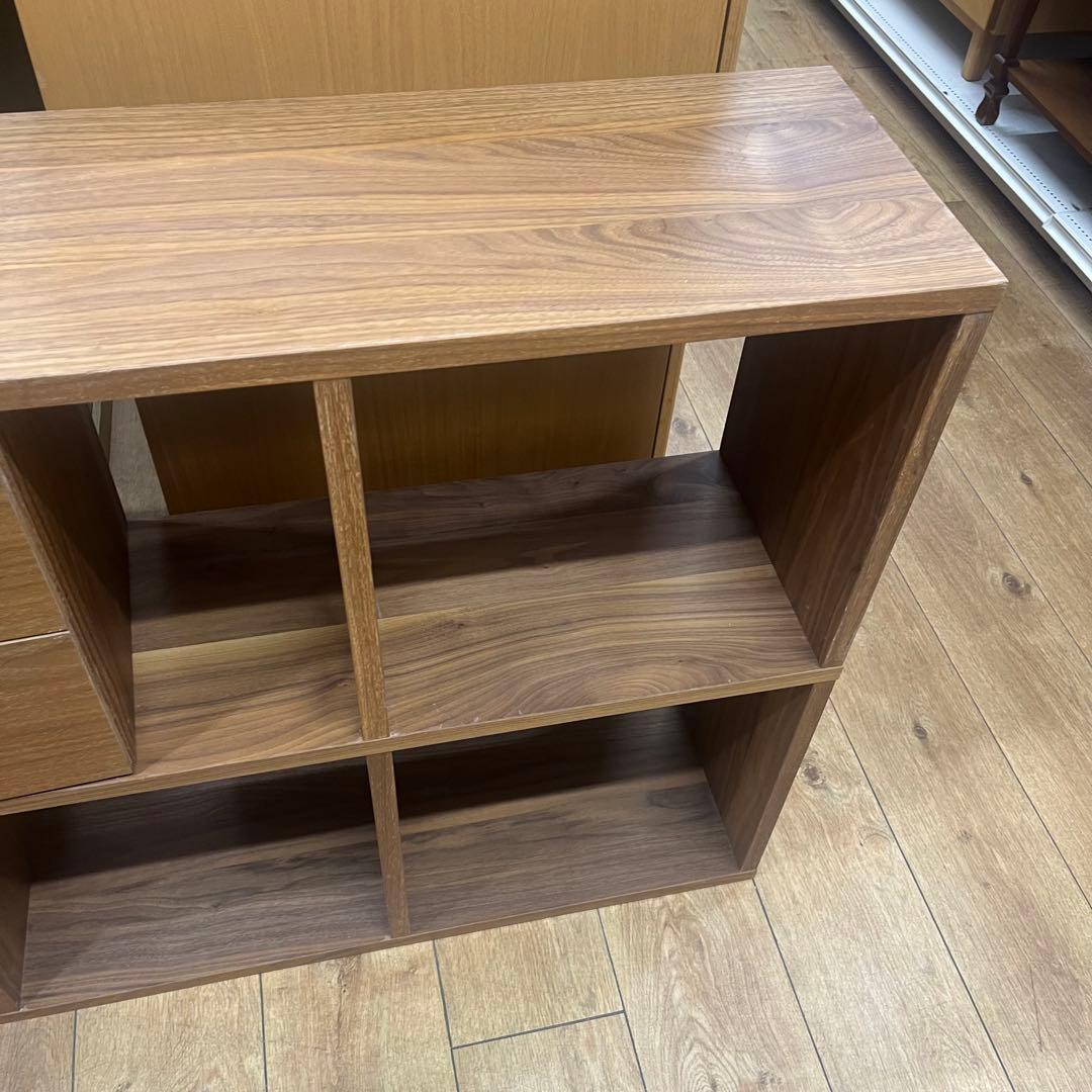 無印良品スタッキングシェルフ　ウォールナット材　➕引き出し4段2点セット