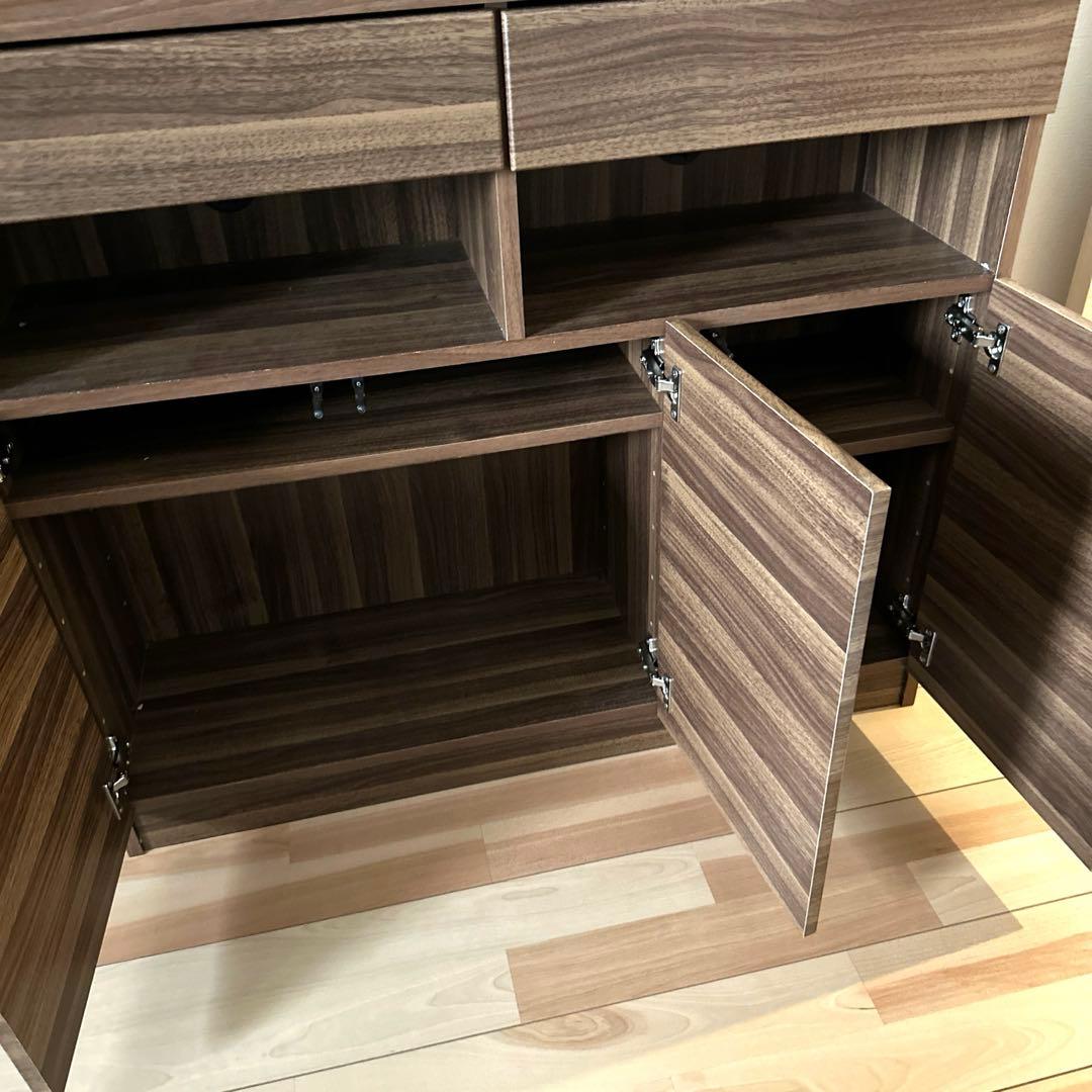 送料込み ウォルナット調チェスト　棚　収納家具　美品