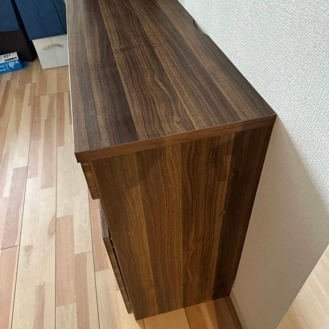 送料込み ウォルナット調チェスト　棚　収納家具　美品