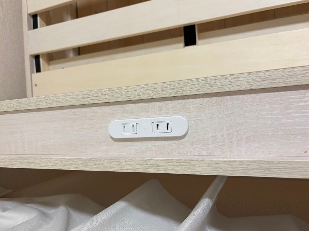 シングルベッド 棚付き すのこベッド
