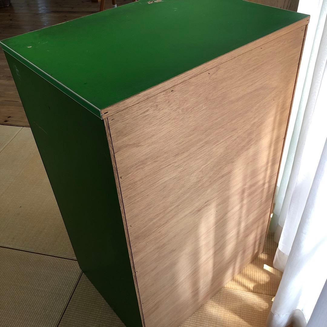 緑色 5段引き出し チェスト