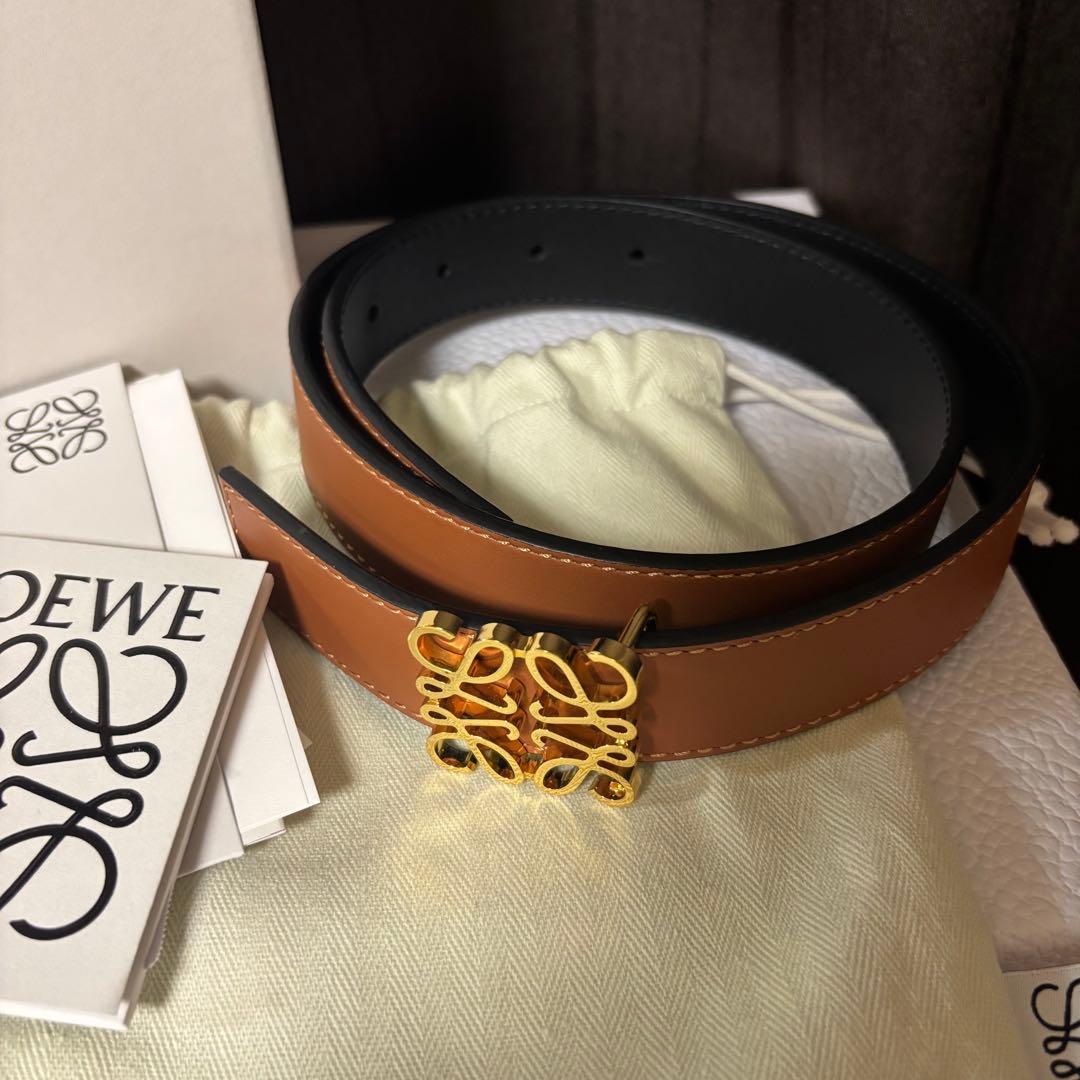 ロエベ　リバーシブル アナグラム ベルト（スムースカーフ）