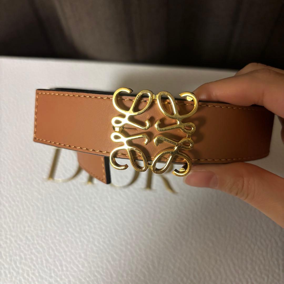 ロエベ　リバーシブル アナグラム ベルト（スムースカーフ）