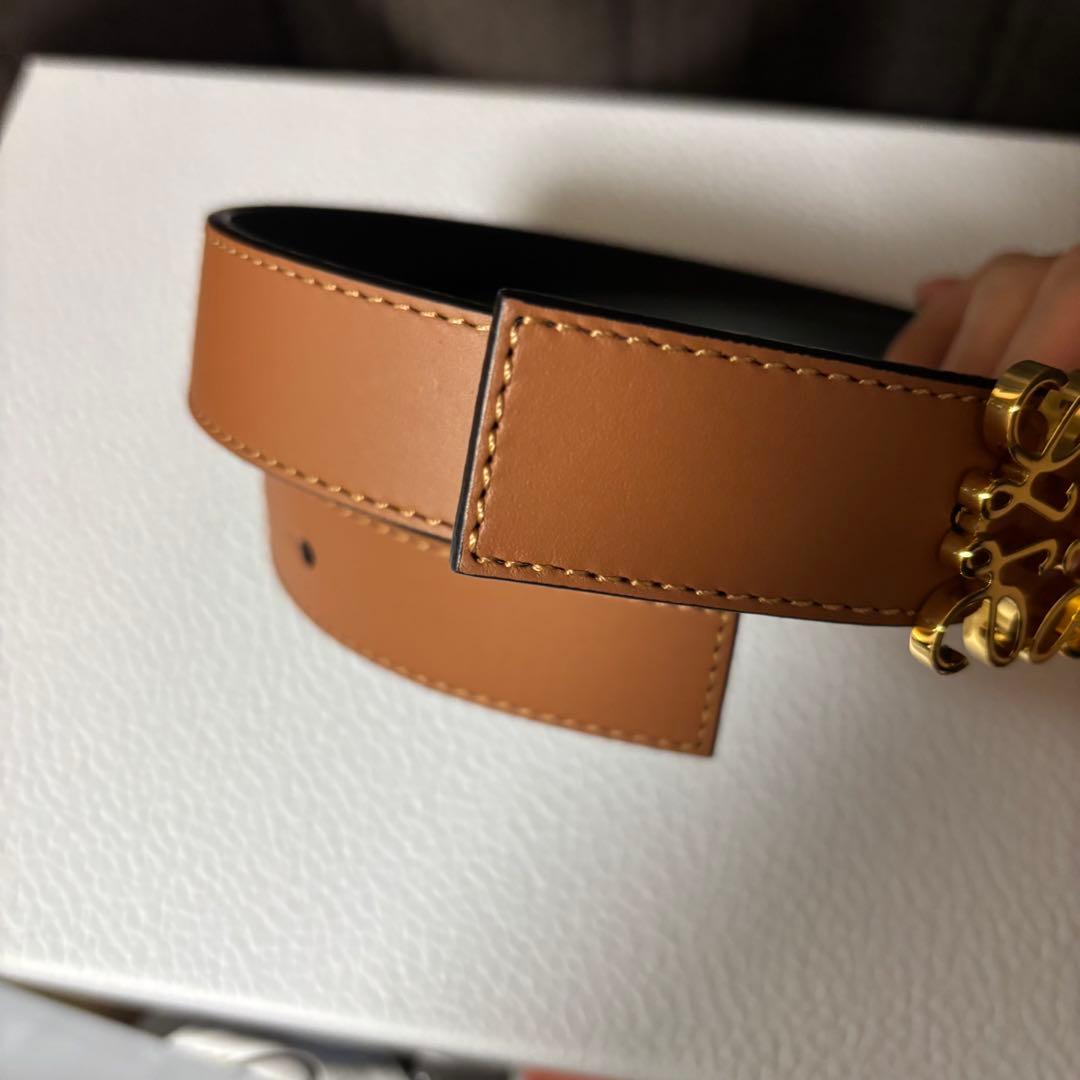 ロエベ　リバーシブル アナグラム ベルト（スムースカーフ）