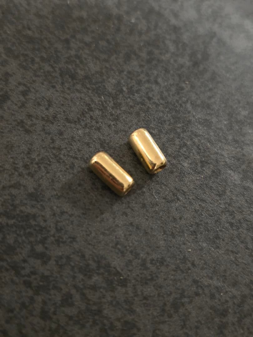 金無垢 ビーズ パイプ 2個セット 18k