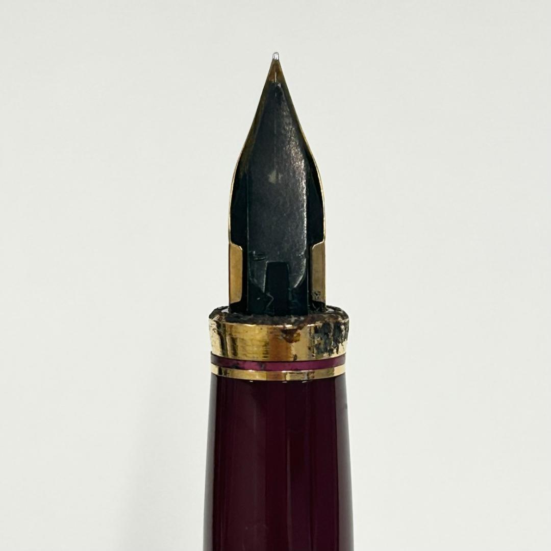 PLATINAM　プラチナ　万年筆　ペン先18K　えんじ色×ゴールド　キャップ式