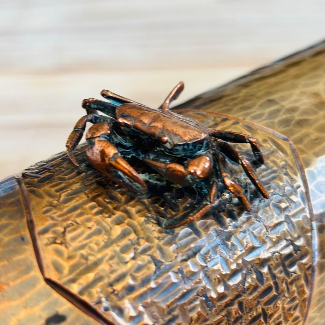 島藏　牧島蔵　沢蟹　蟹　鎚起銅器　花入　花瓶　花器　銅製花瓶　佐渡　新潟県　玉川