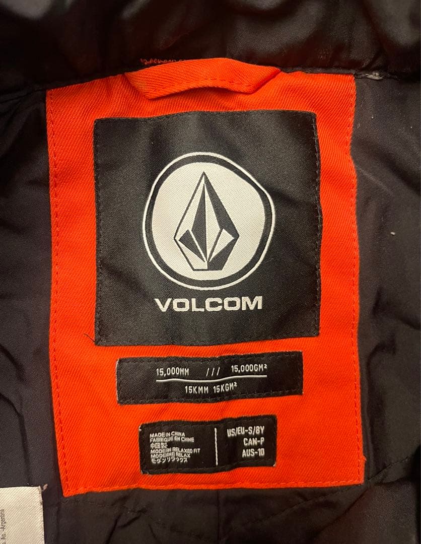 VOLCOM 子供用スノーボードウェア 黒/オレンジ