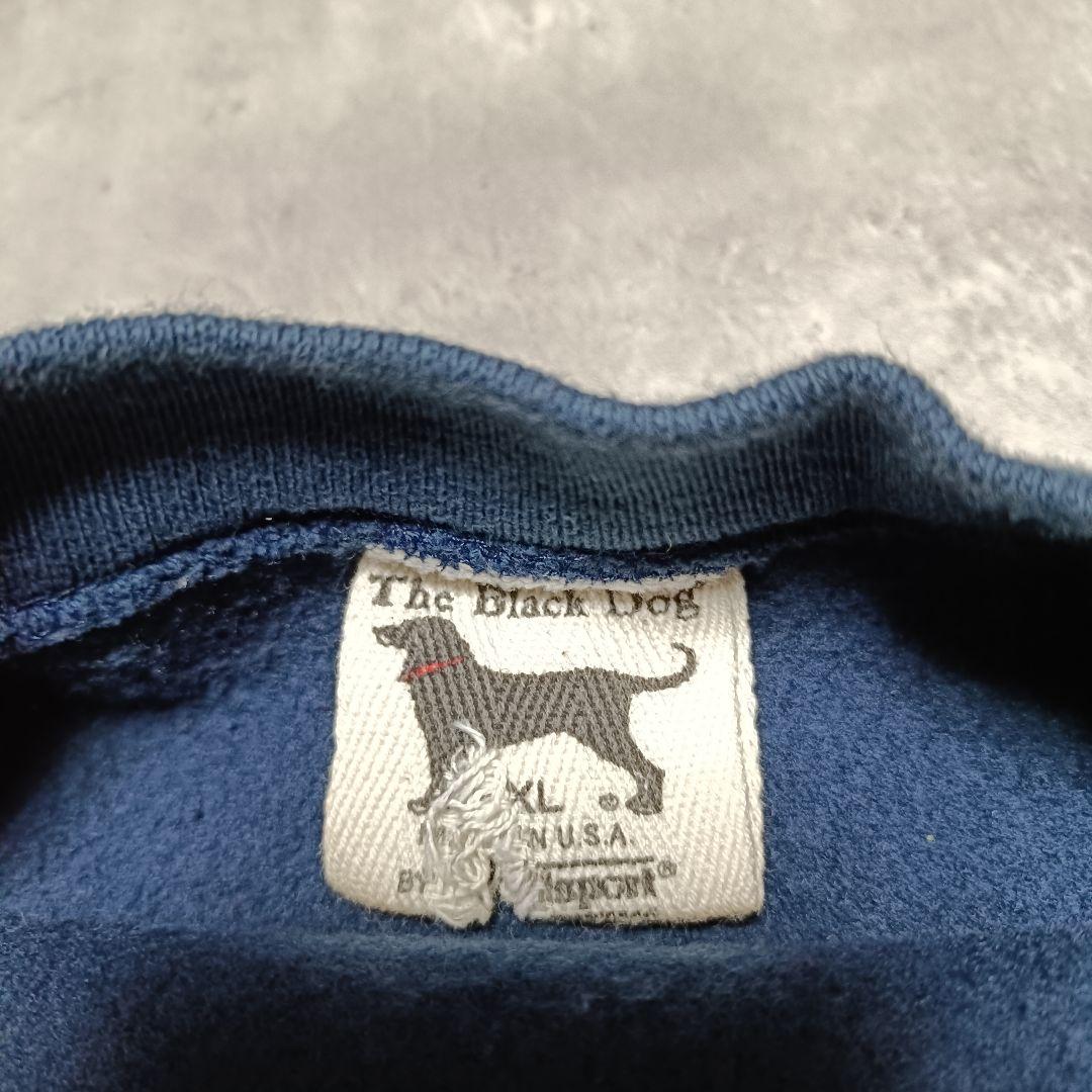 90s USA製 The black dog ネイビー スウェットアニマル XL