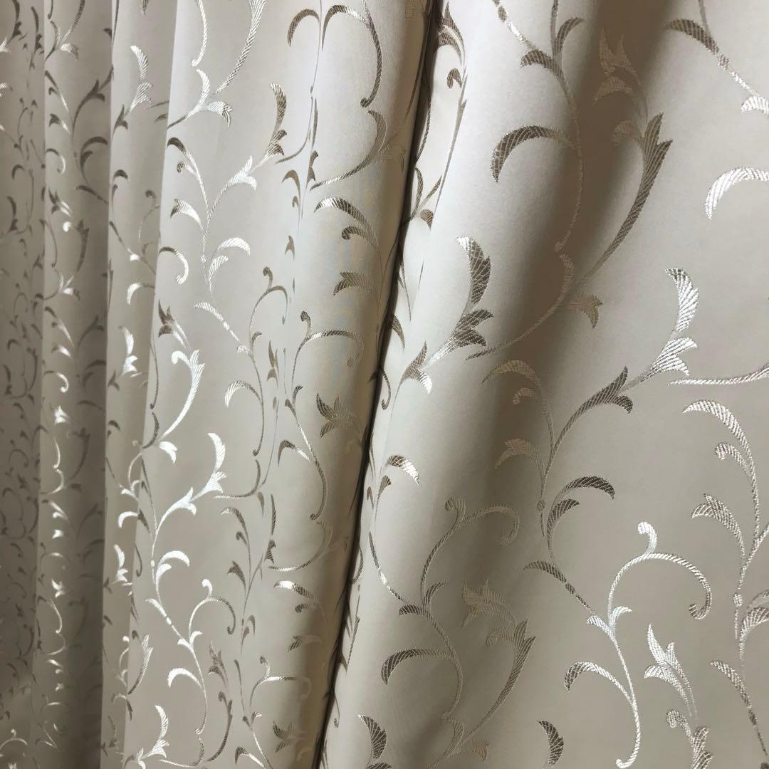 厚地カーテン　幅150cm×丈240cm2枚　ゴールド