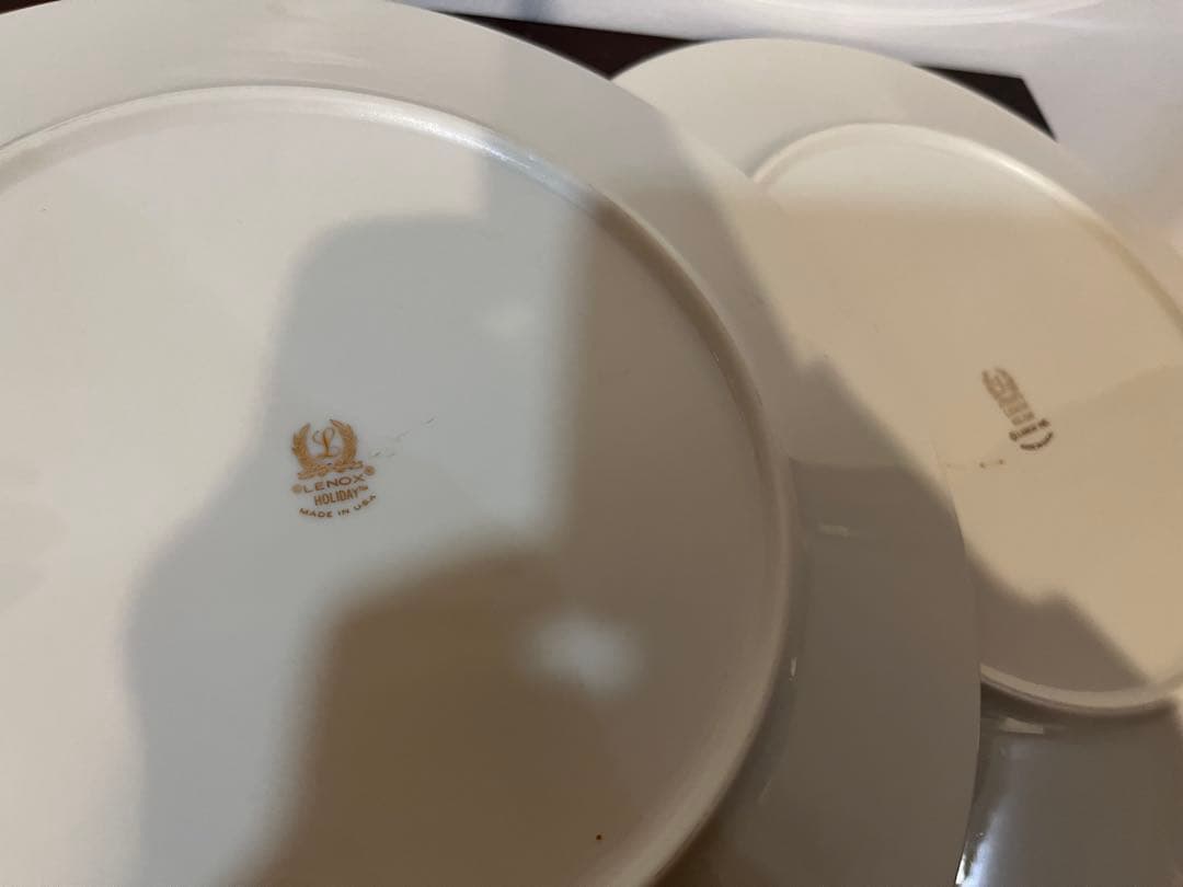 k*読様 クリスマスひいらぎ装飾の皿 27cm 2枚セット