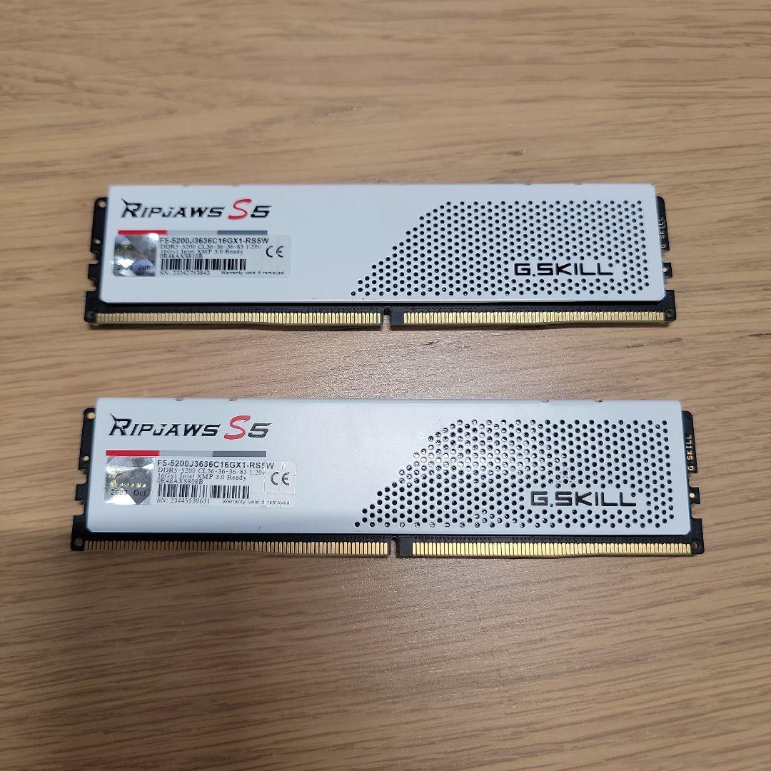 合計32G G.SKILL Ripjaws S5 DDR5 16GB 5200