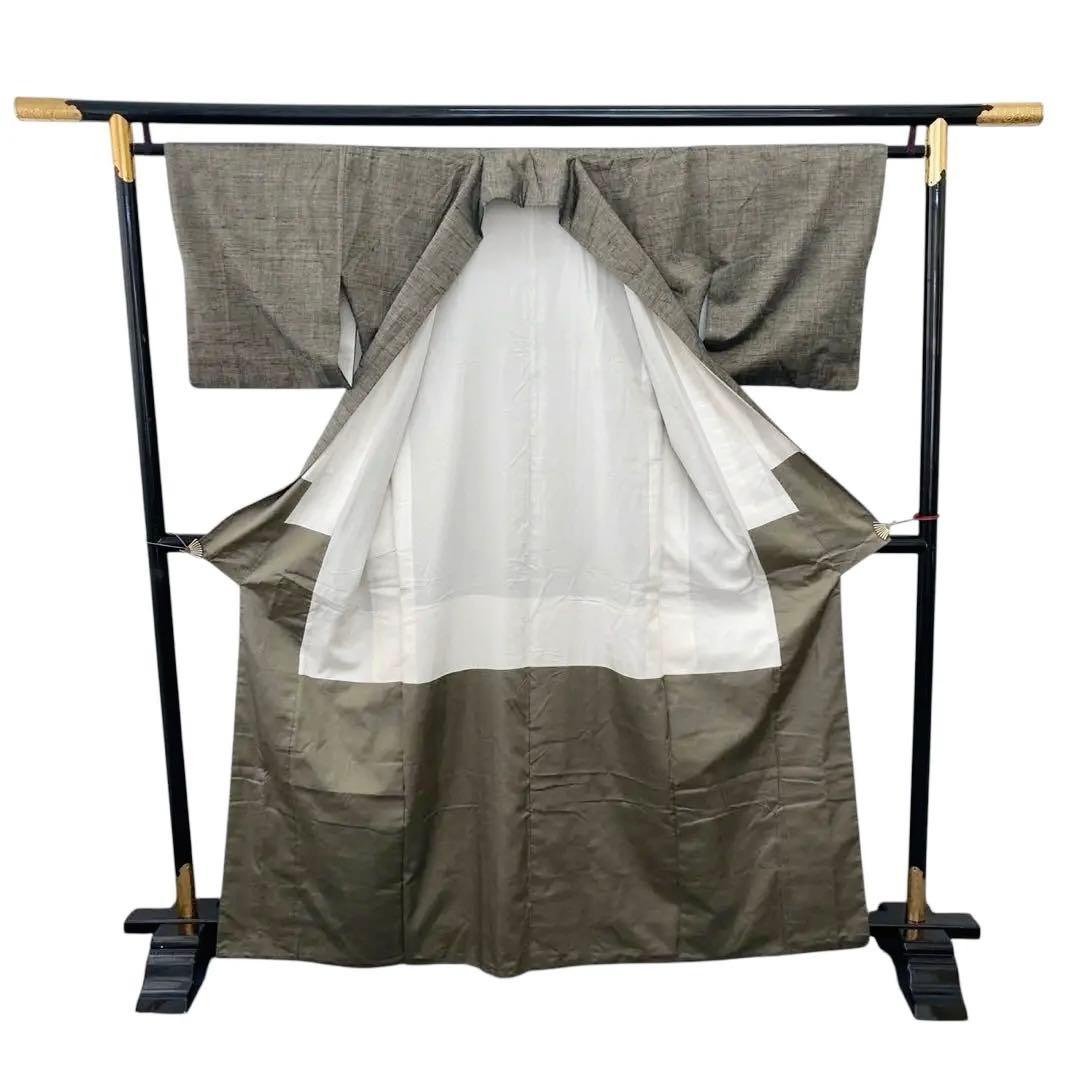 未使用近い　美品　袷　正絹　上質紬　ぜんまい紬　小紋　フルセット　4点