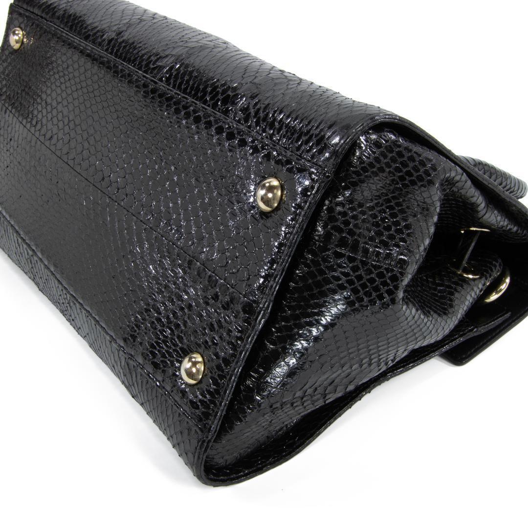 本物 ジミーチュウ 2WAYバッグ レディース パイソン ロザリー 黒 斜め掛け