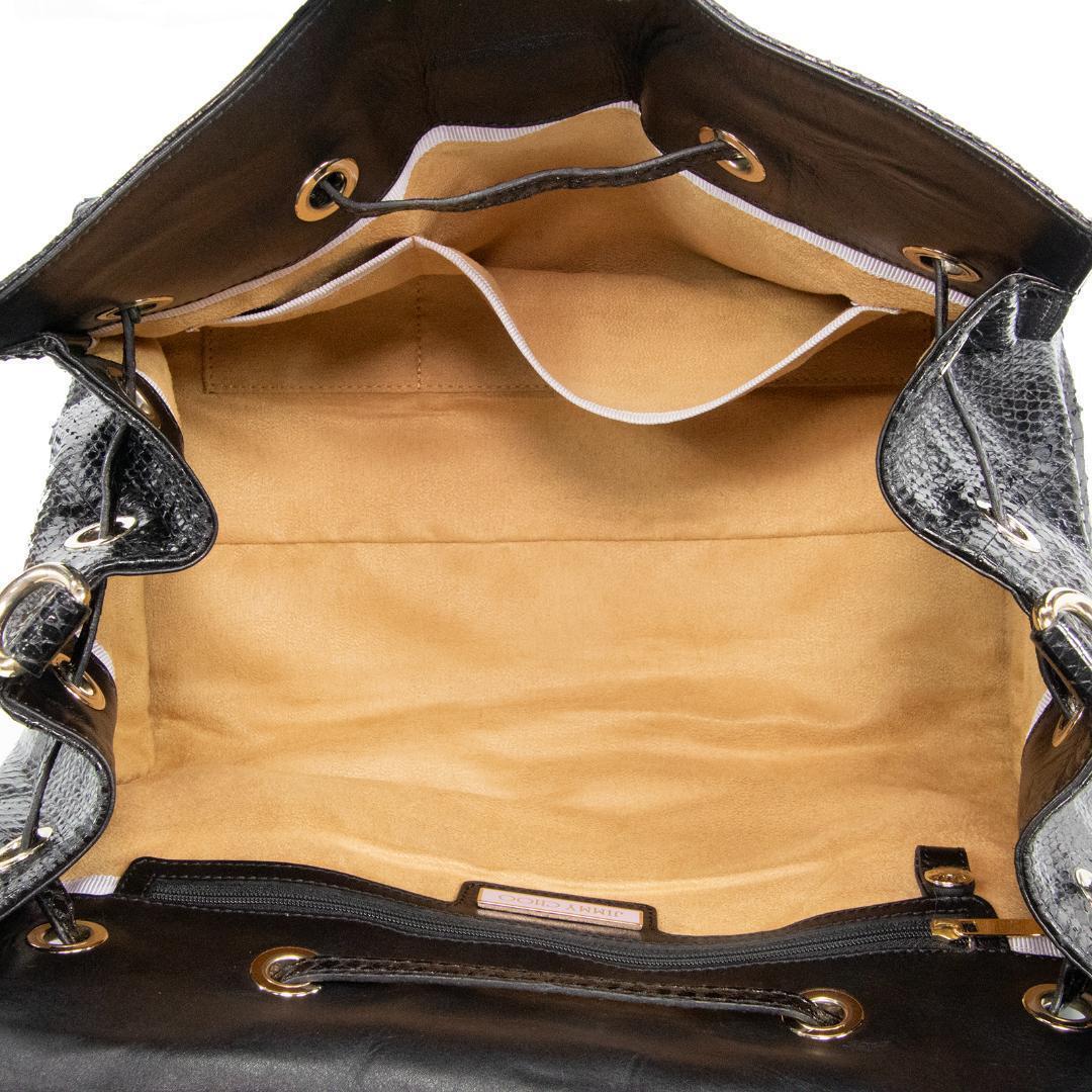 本物 ジミーチュウ 2WAYバッグ レディース パイソン ロザリー 黒 斜め掛け