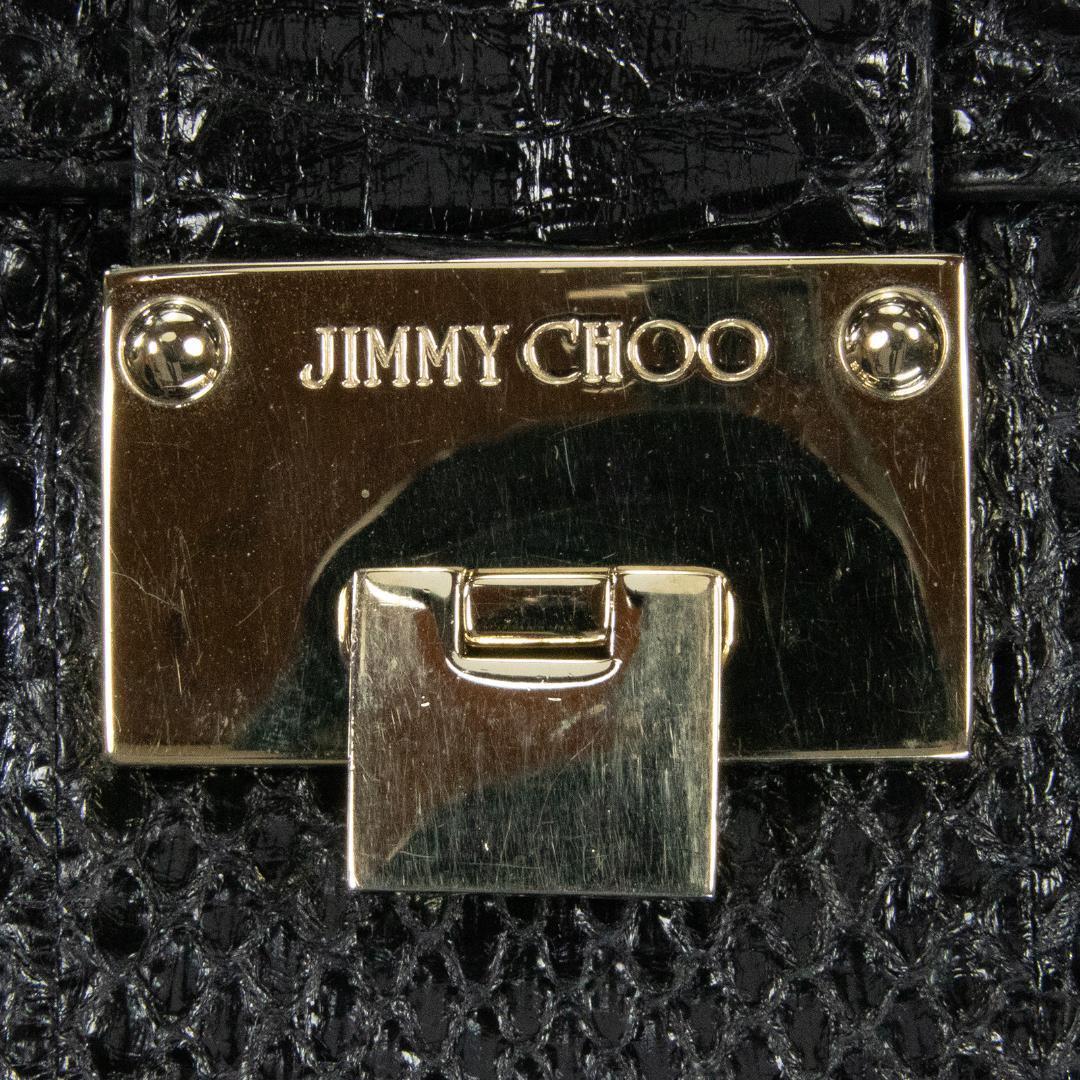 本物 ジミーチュウ 2WAYバッグ レディース パイソン ロザリー 黒 斜め掛け