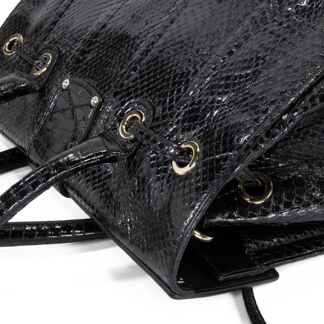 本物 ジミーチュウ 2WAYバッグ レディース パイソン ロザリー 黒 斜め掛け