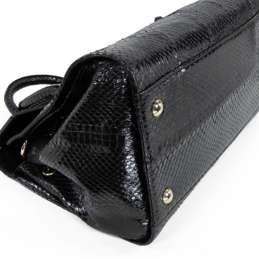 本物 ジミーチュウ 2WAYバッグ レディース パイソン ロザリー 黒 斜め掛け