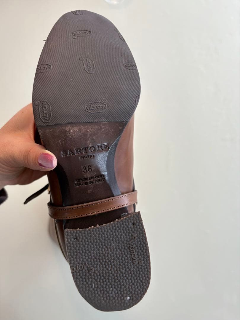 最終値下！サルトル　乗馬ブーツ　ロングブーツ ゴールドストラップ付き36美品