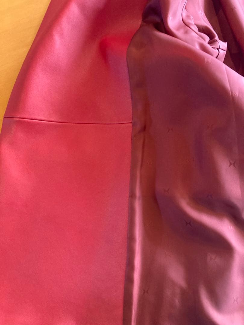 【美品】HANAE MORI ハナエモリ　赤 羊革　ジャケット　38サイズ大きめ