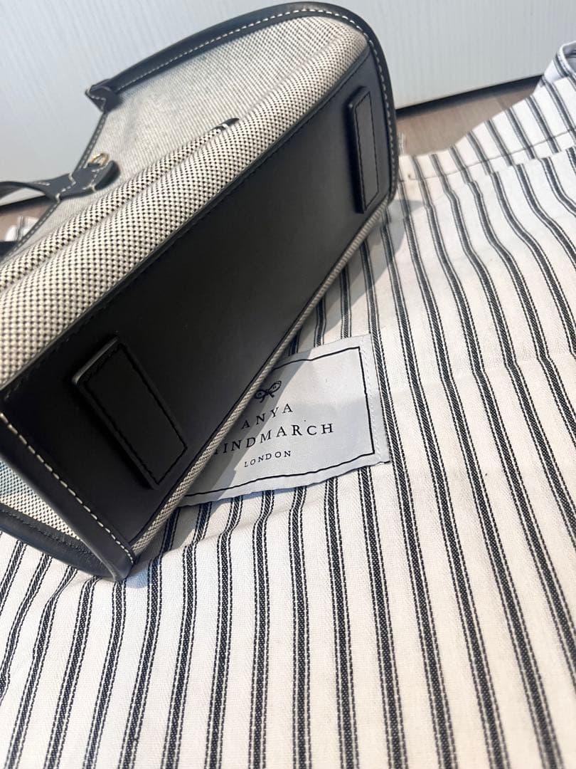 アニヤハインドマーチ　キャンバスパイピングショルダーバッグ美品