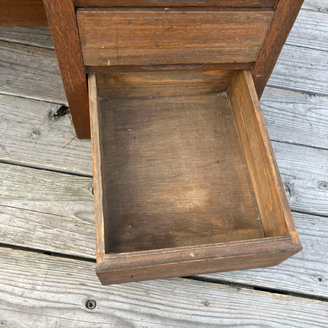 昭和レトロ 古家具 木製文机 3杯引き出し付き座卓 書斎机 ビンテージ 古道具