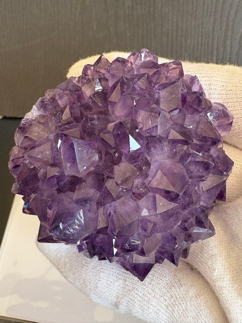 ❤️綺麗　キラキラ　フラワー形　美濃紫　アメジスト クラスター　天然石