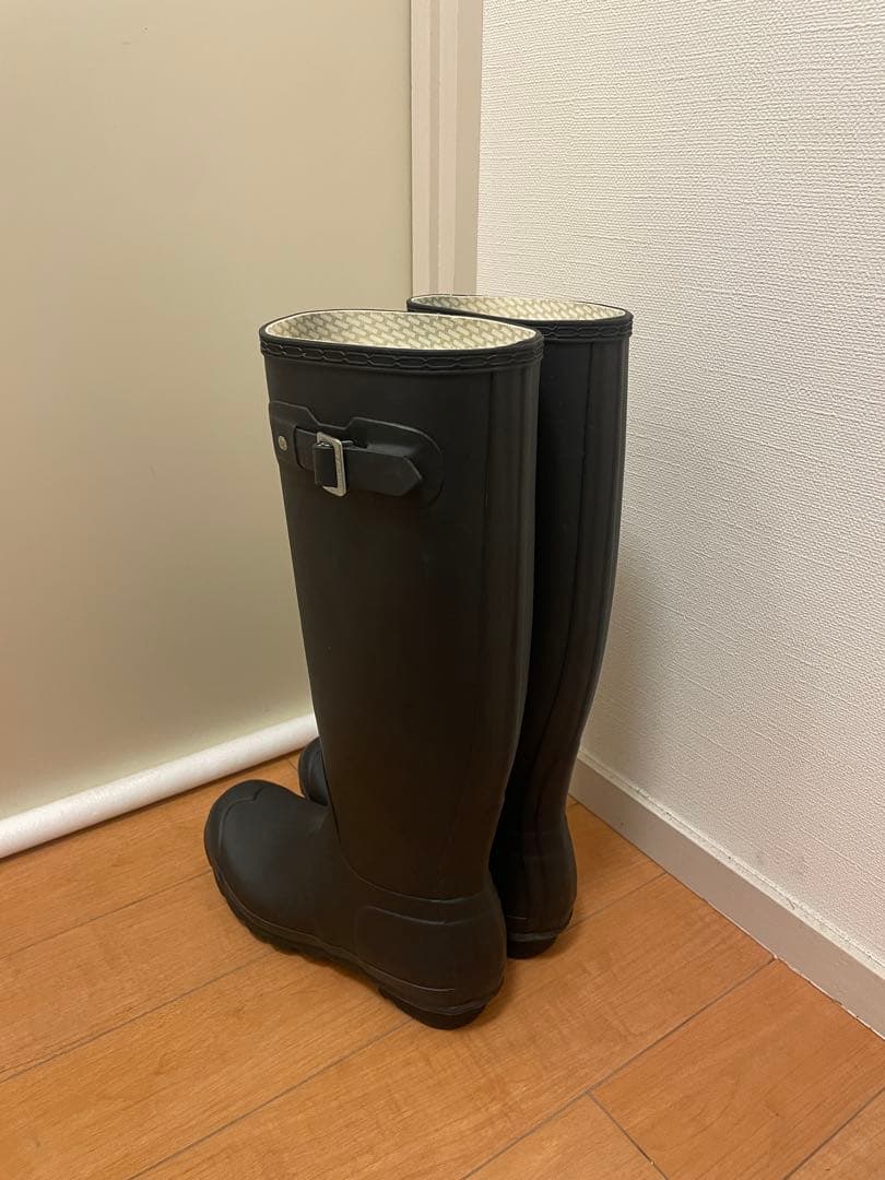 本日値下げ、HUNTER ブラックUK6(24.5cm~25cm)