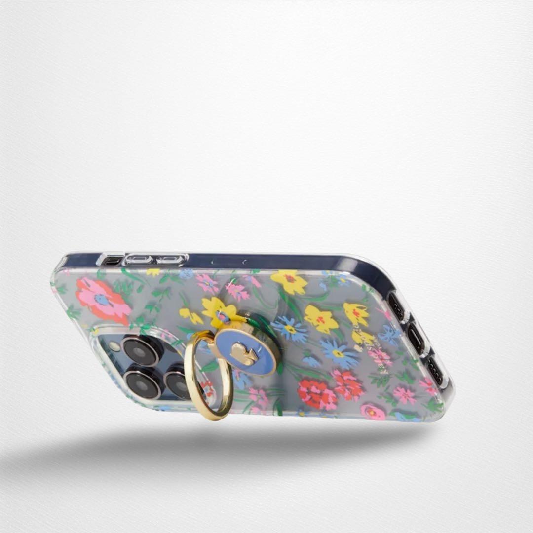 ☆美品☆ KATE SPADE iPhone14Proケース スマホリング付属