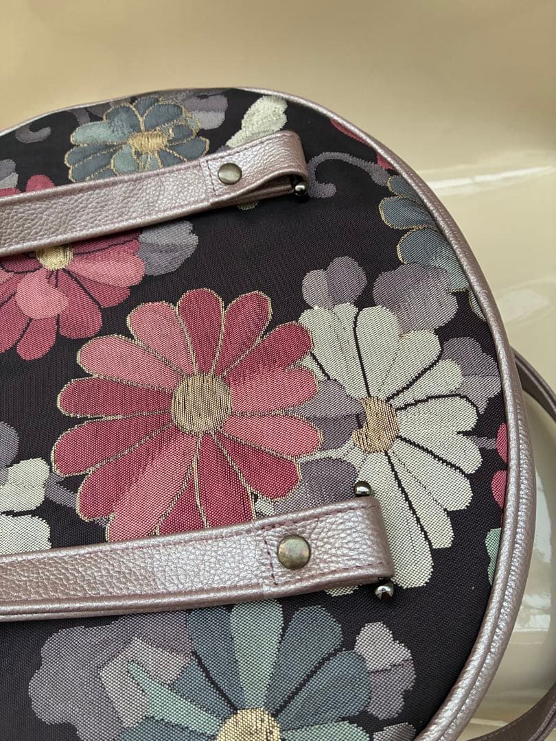 帯リメイク丸型ファスナーバック25-19