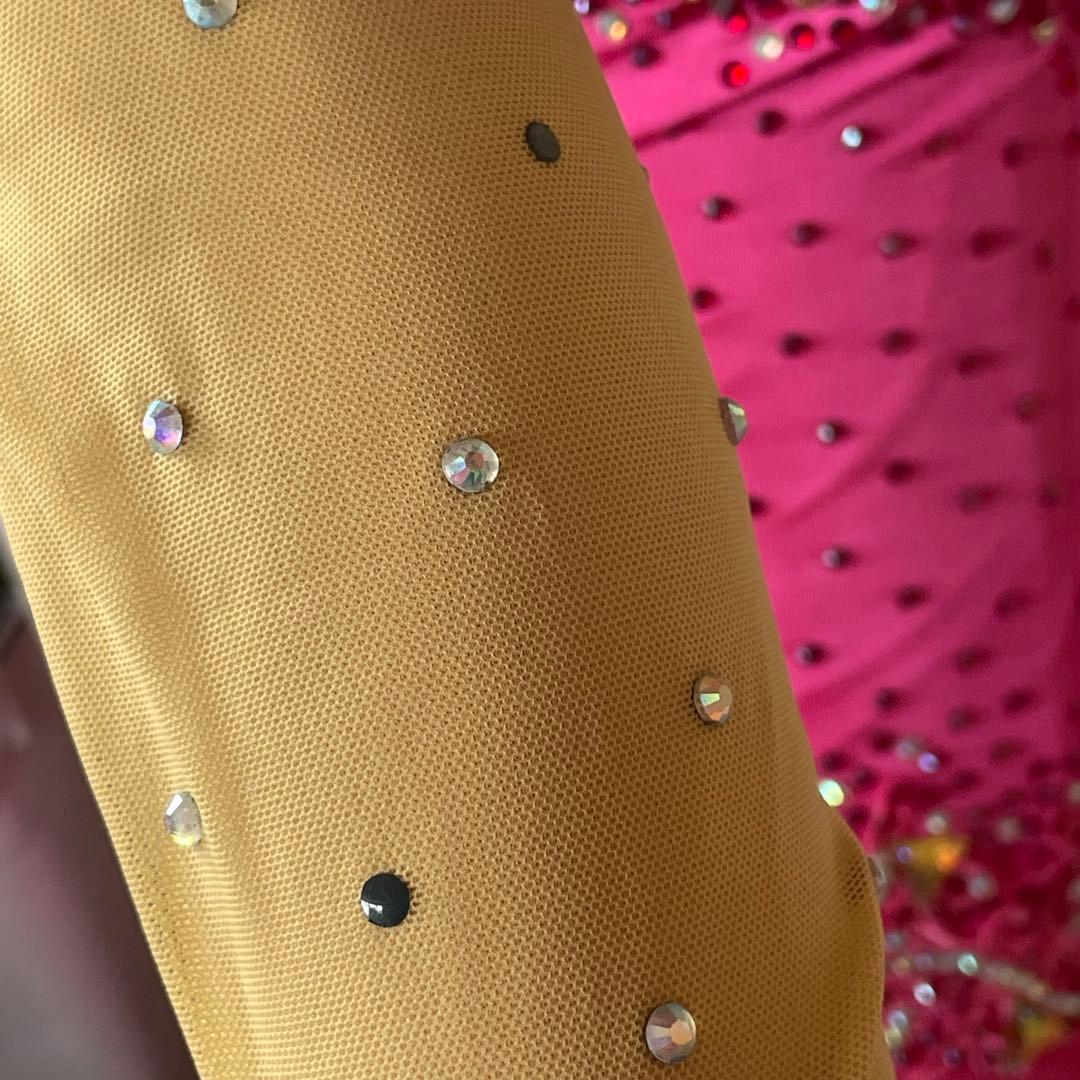 社交ダンス　ラテンダンス　ドレス衣装　ロング　ピンク　S1119