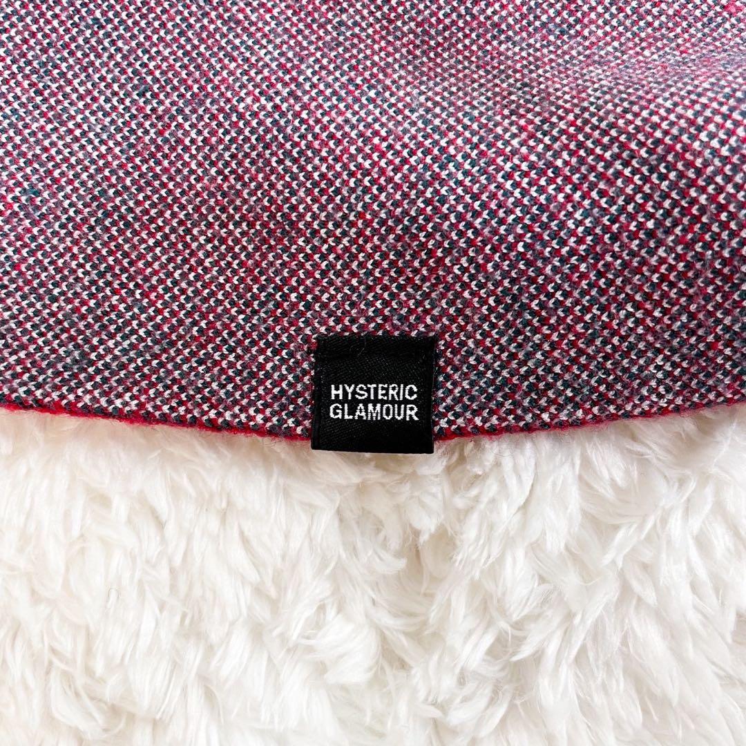 極美品 ヒステリックグラマー カレッジロゴ ショールカーディガン ニット レッド