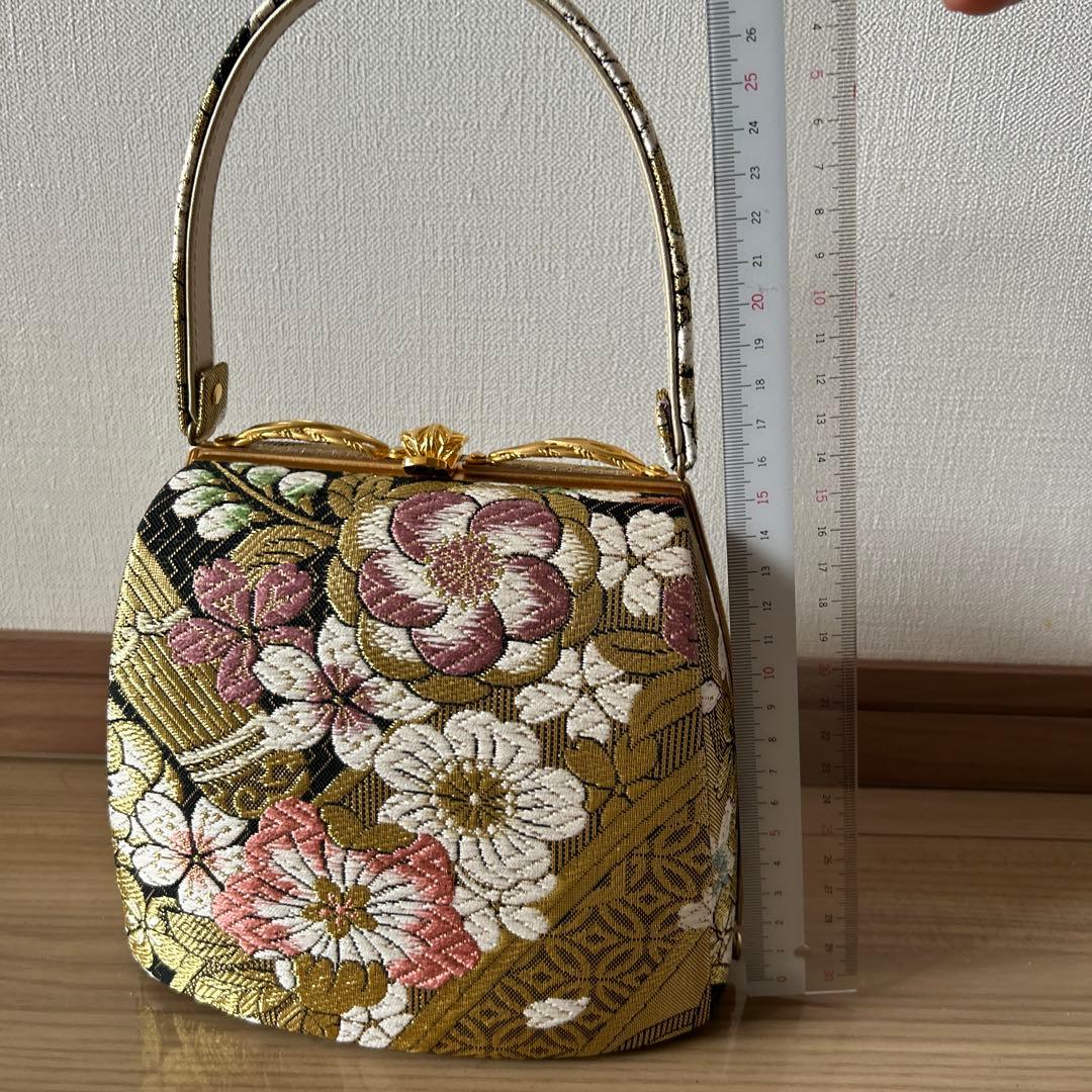 花柄刺繍の和装用バッグと草履セット