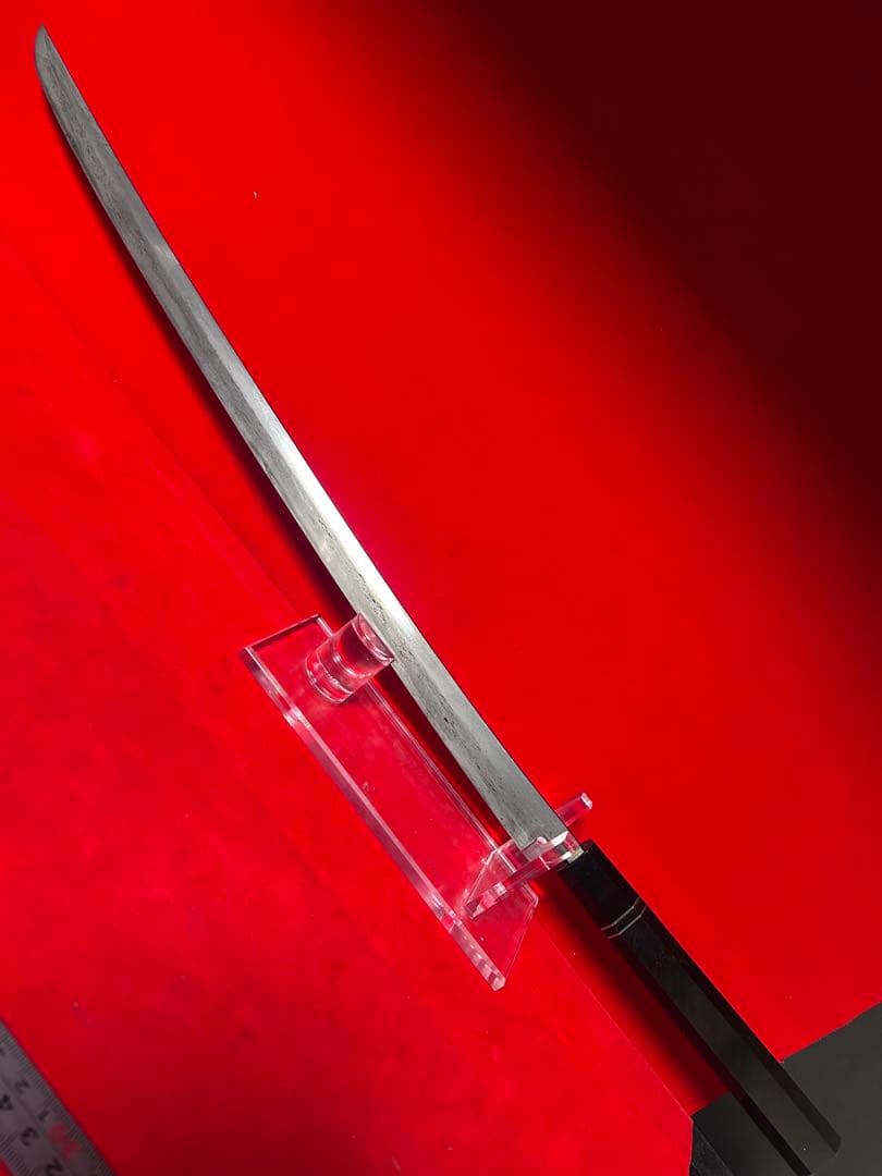 01565 包丁　マグロ包丁　先丸型　両刃　玉鋼　鬼反り　未使用品