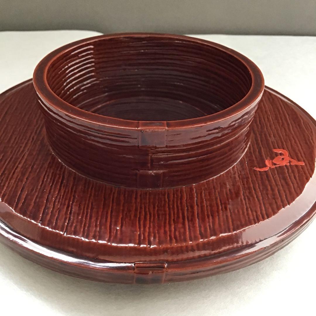 茶道具　柿合わせ天目台　初代楽只斎好　松尾流十代不染斎書付　共箱　N219TD