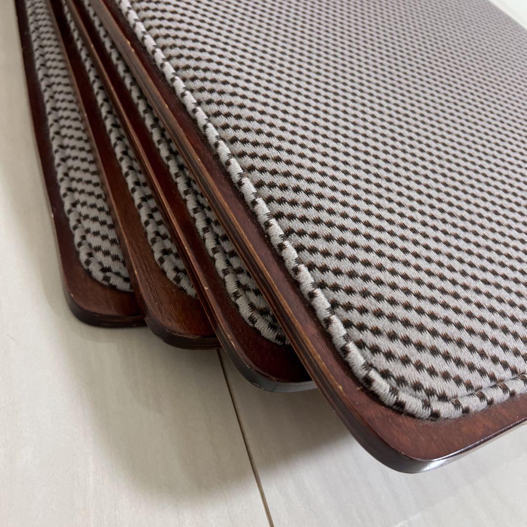 光製作所　座椅子4脚セット　曲がり木製　クッション付き 和風 座敷 旅館