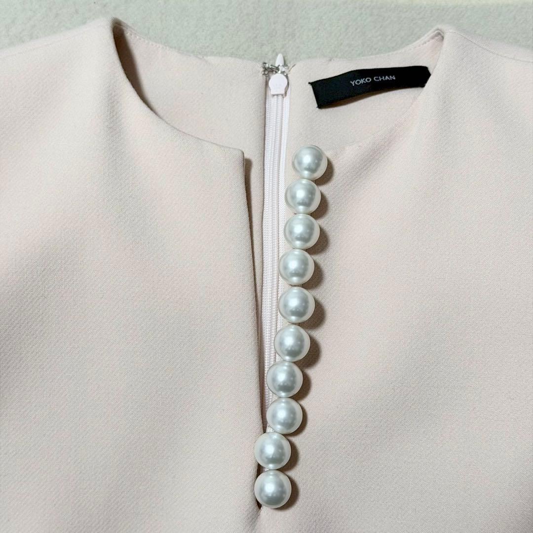 マーフィーヨーコチャン 美品 スリット ライン ラッフル パール ブラウス