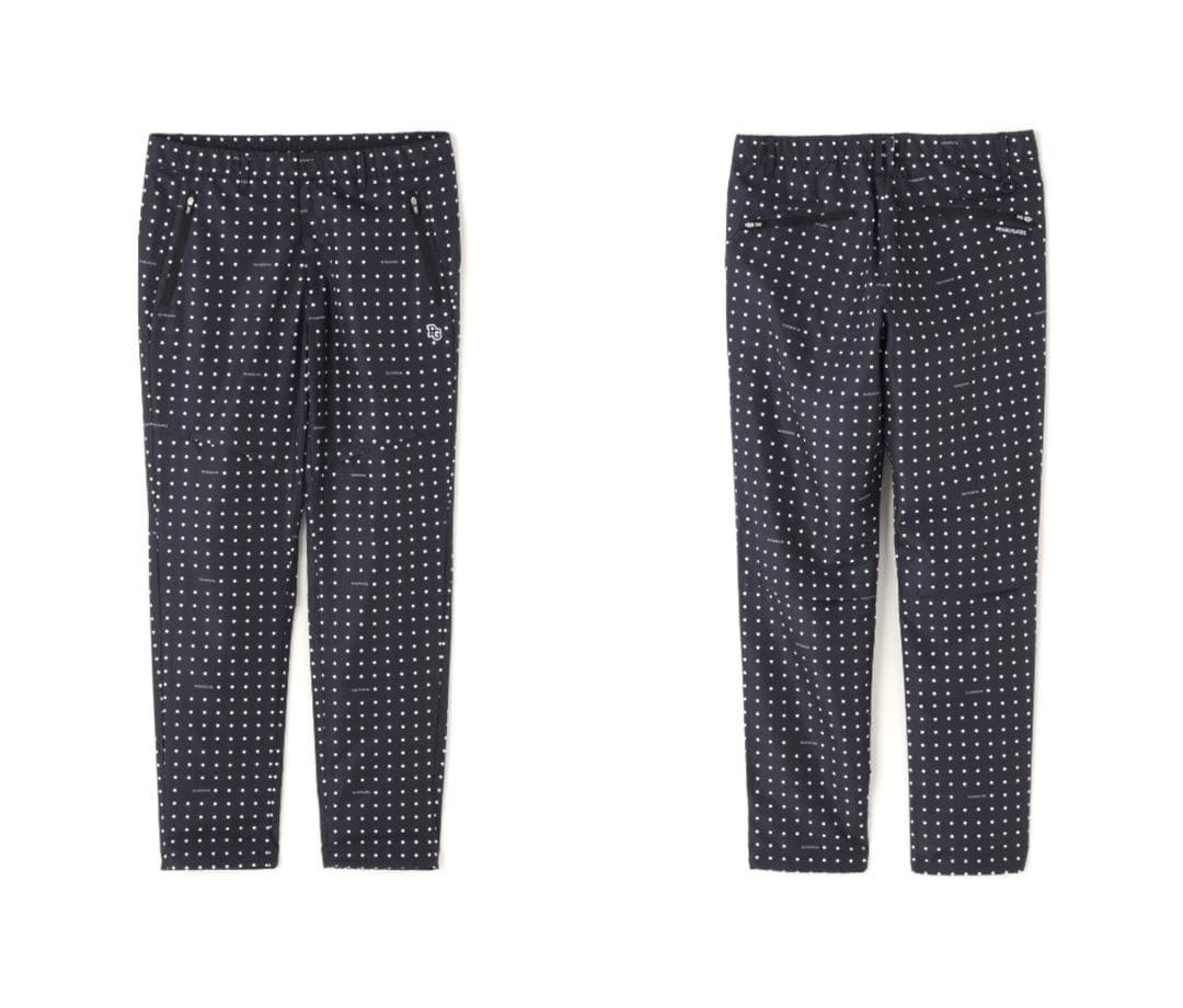 新品 パーリーゲイツ タフレックス×サーモトロンパンツ ミニドット柄(5)L/紺