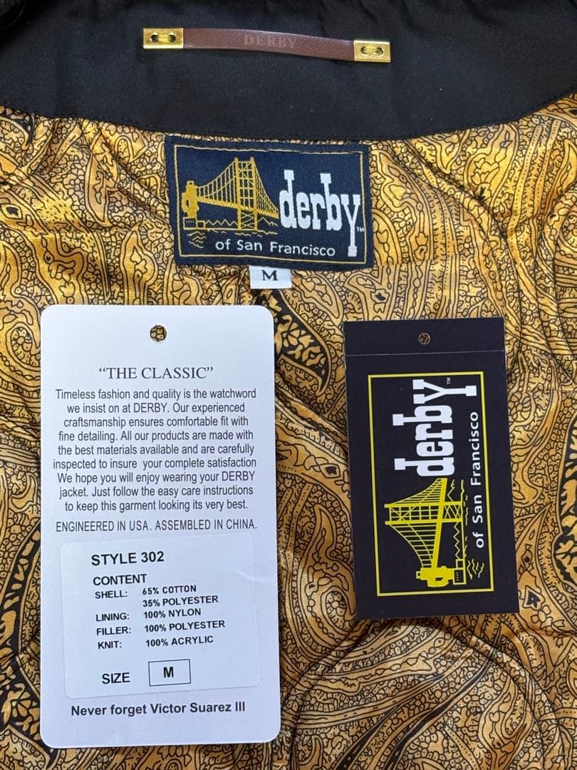derby of San Francisco vest ブラック Mサイズ