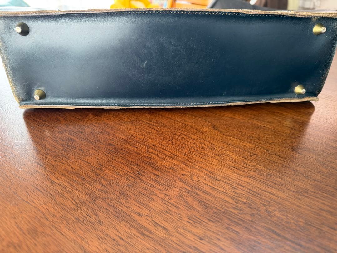 ガンゾ　GANZO ネイビー レザー ビジネスバッグ