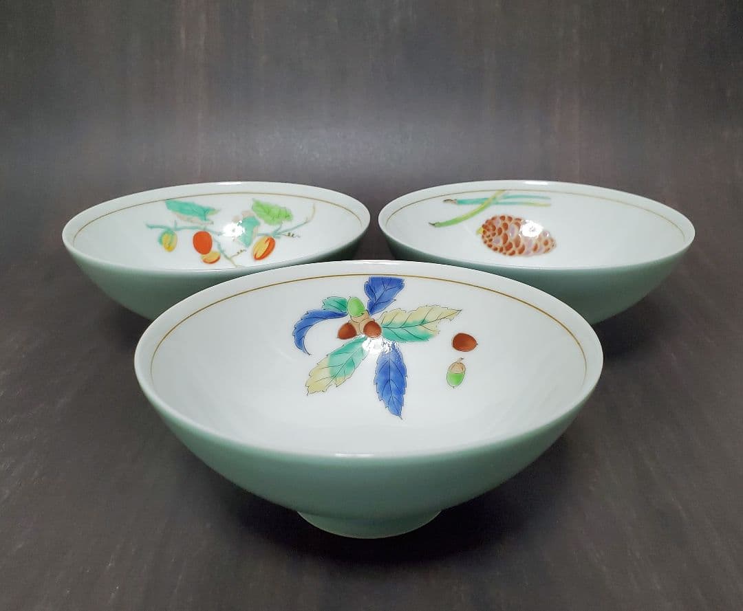 S11 深川製磁　野菜　みのり　茶碗　11客セット+おまけ付き　宮内庁御用達