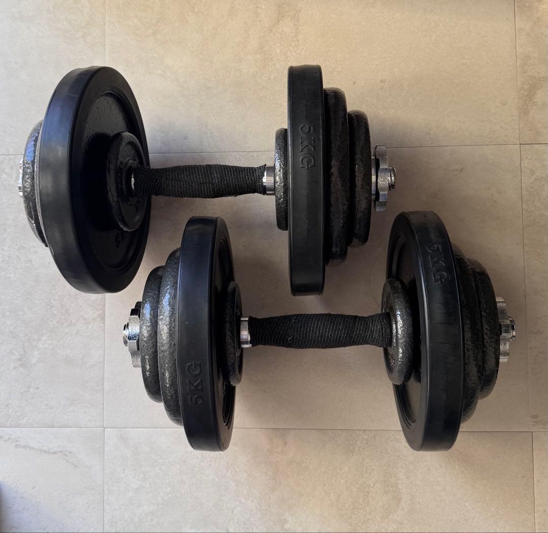 PROIRON ダンベル 片方10kg ×2個 ＋ 5kgプレート4枚セット