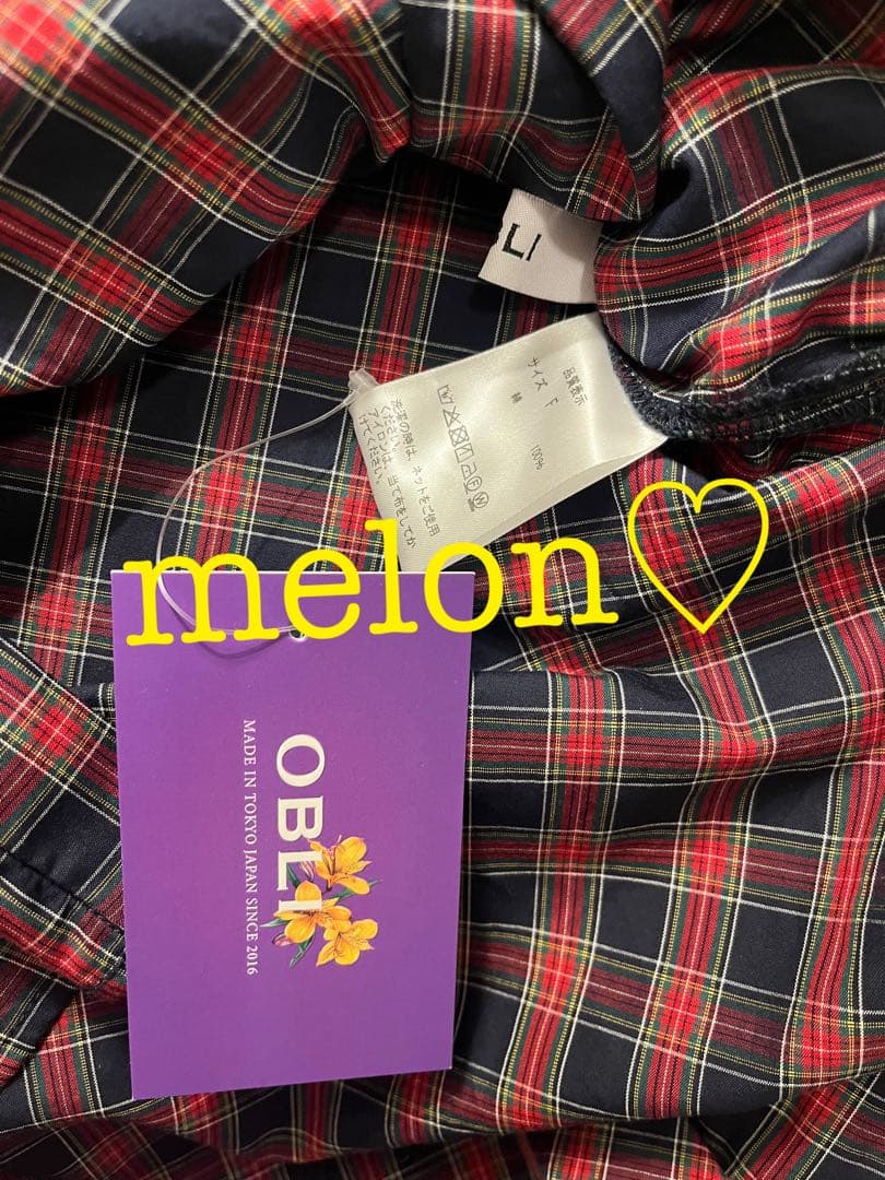 新品タグ付♡ obli タータンチェックボウタイブラウス オブリ OBLI