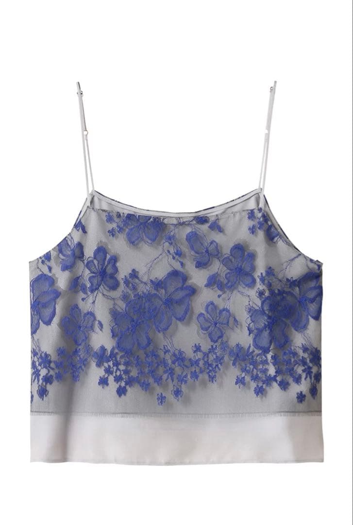 【完売品】ebureエブール ブルーフラワーレースキャミソール