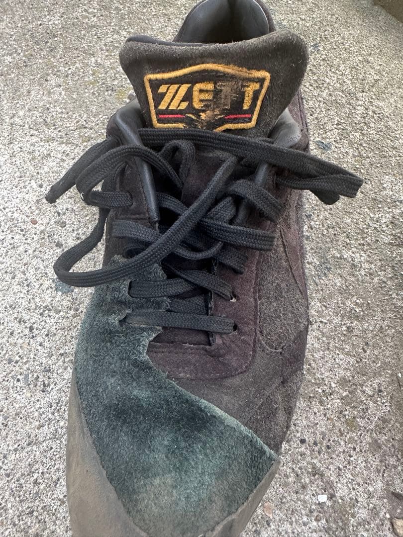 ZETT ブラック スパイクシューズ　革底　26.5センチ