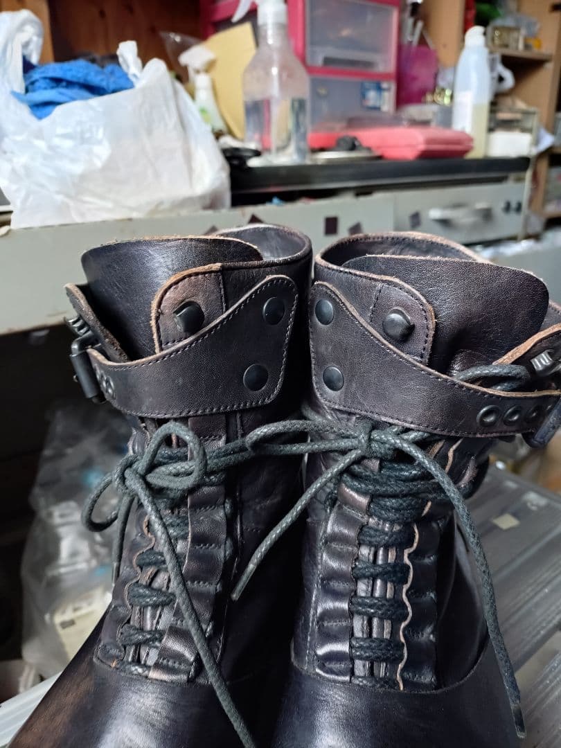 アルフレッドバニスター　ミリタリーブーツ 黒色